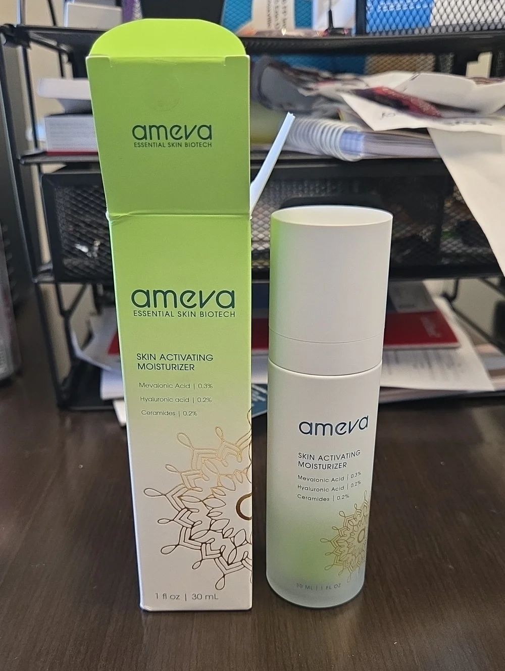 Ameva Skin Activating Moisturizer-NIB-1 fl Oz-Mevalonic Acid-Sensitive Skin